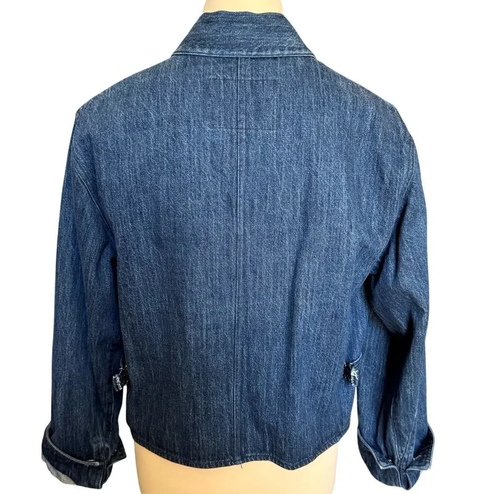 Simon James Cathcart London Jean Jacket Mens 42 Blue Dark Wash Denim Designer